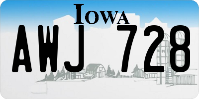 IA license plate AWJ728