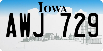 IA license plate AWJ729