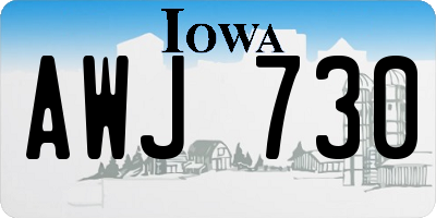 IA license plate AWJ730