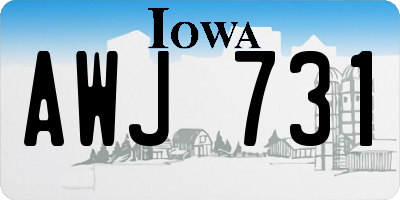 IA license plate AWJ731