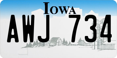 IA license plate AWJ734