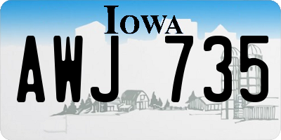 IA license plate AWJ735