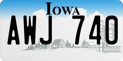 IA license plate AWJ740
