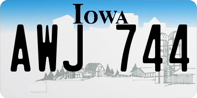 IA license plate AWJ744