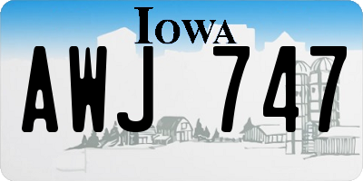 IA license plate AWJ747
