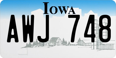 IA license plate AWJ748