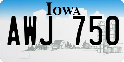 IA license plate AWJ750