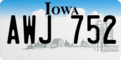 IA license plate AWJ752