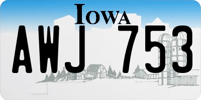 IA license plate AWJ753