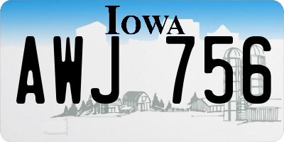 IA license plate AWJ756