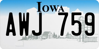 IA license plate AWJ759