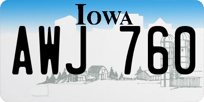 IA license plate AWJ760