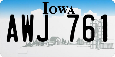 IA license plate AWJ761