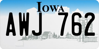 IA license plate AWJ762