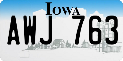 IA license plate AWJ763