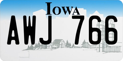 IA license plate AWJ766