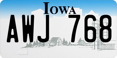 IA license plate AWJ768