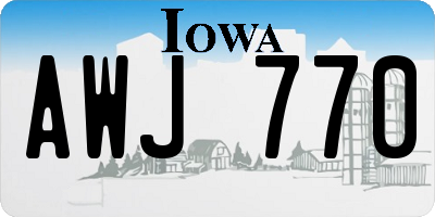 IA license plate AWJ770
