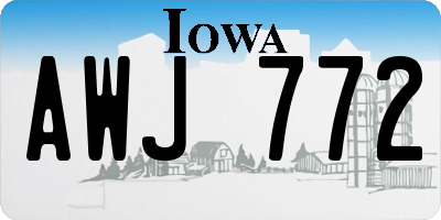 IA license plate AWJ772