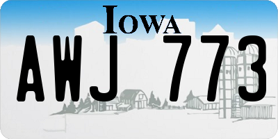 IA license plate AWJ773