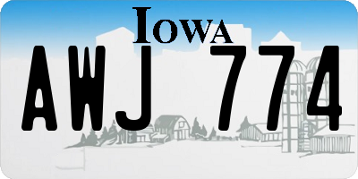 IA license plate AWJ774