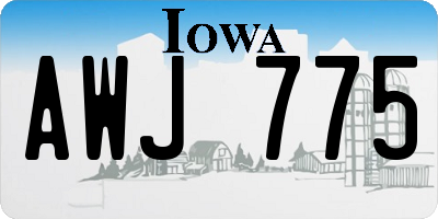 IA license plate AWJ775
