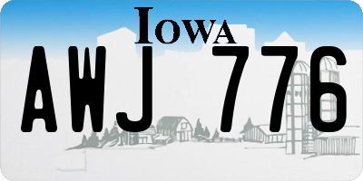 IA license plate AWJ776