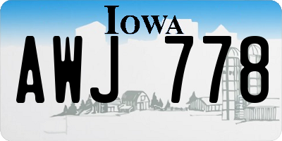 IA license plate AWJ778