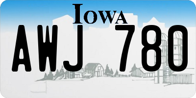 IA license plate AWJ780