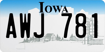 IA license plate AWJ781