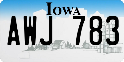 IA license plate AWJ783