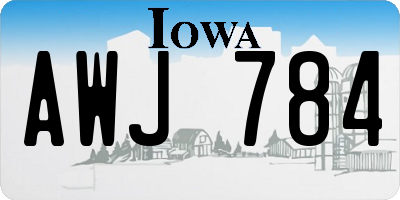IA license plate AWJ784
