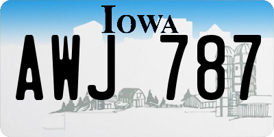 IA license plate AWJ787
