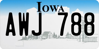 IA license plate AWJ788
