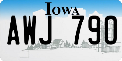 IA license plate AWJ790
