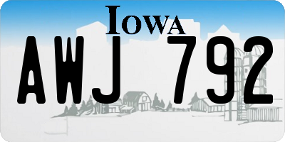 IA license plate AWJ792