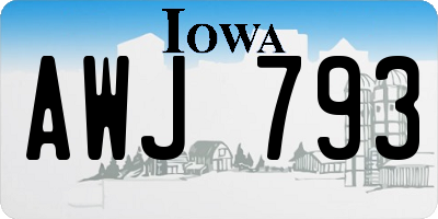 IA license plate AWJ793