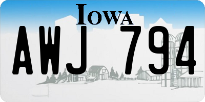 IA license plate AWJ794