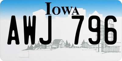 IA license plate AWJ796
