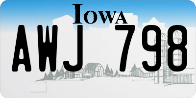 IA license plate AWJ798