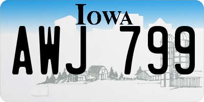 IA license plate AWJ799