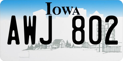 IA license plate AWJ802