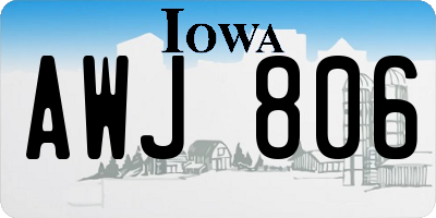 IA license plate AWJ806