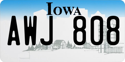 IA license plate AWJ808
