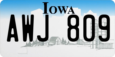 IA license plate AWJ809