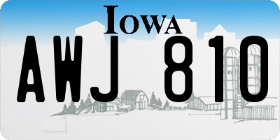 IA license plate AWJ810