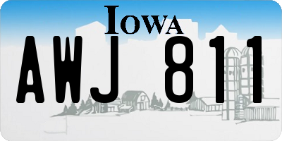 IA license plate AWJ811
