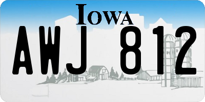 IA license plate AWJ812