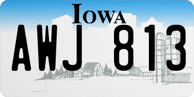 IA license plate AWJ813