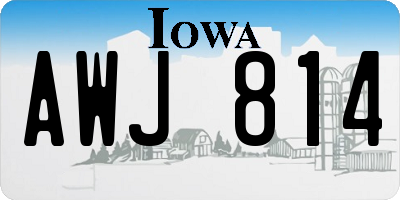 IA license plate AWJ814